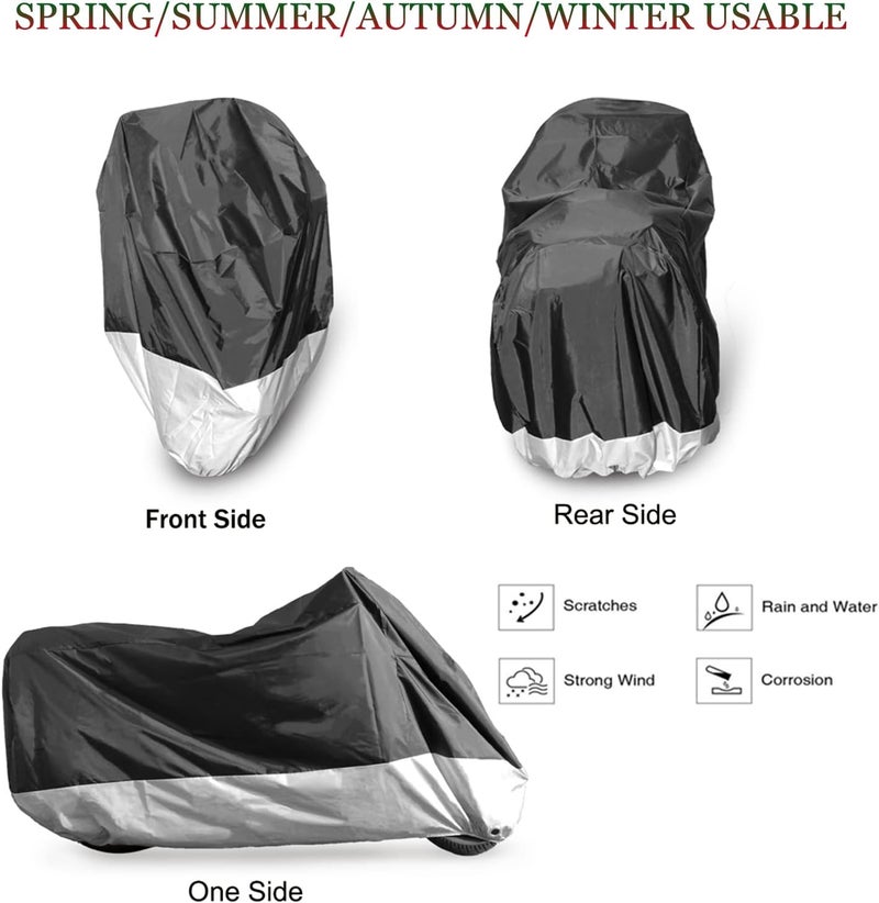 BAIONE COPART Waterproof Motorcycle Dust Cover with Lock Holes for Indian Chief, Chieftain Roadmaster, Dark Horse - 116 Inches XX Large - Image 2