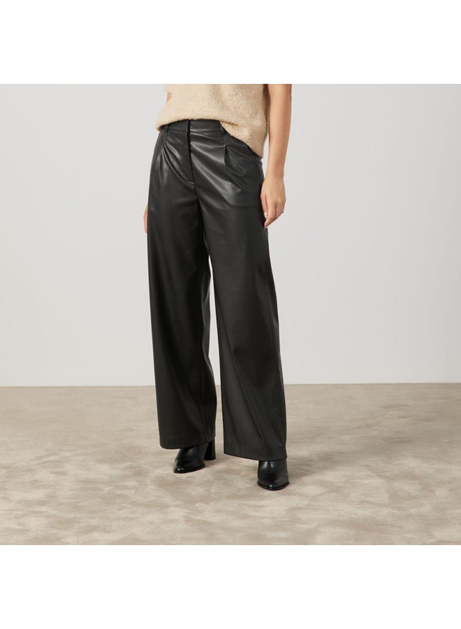 GERRY WEBER Wide-Leg Faux Leather Trousers  - Image 2