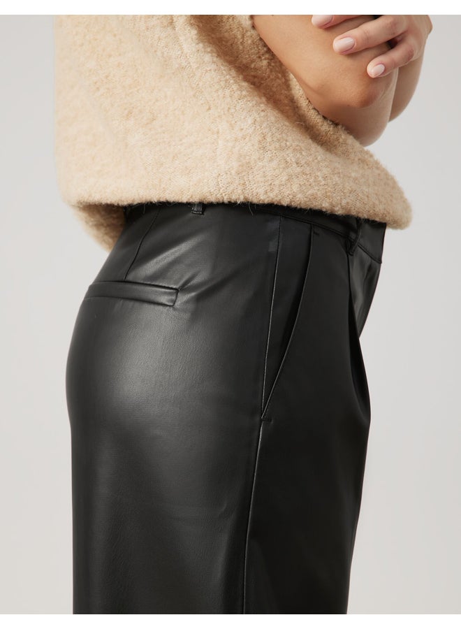 GERRY WEBER Wide-Leg Faux Leather Trousers  - Image 4