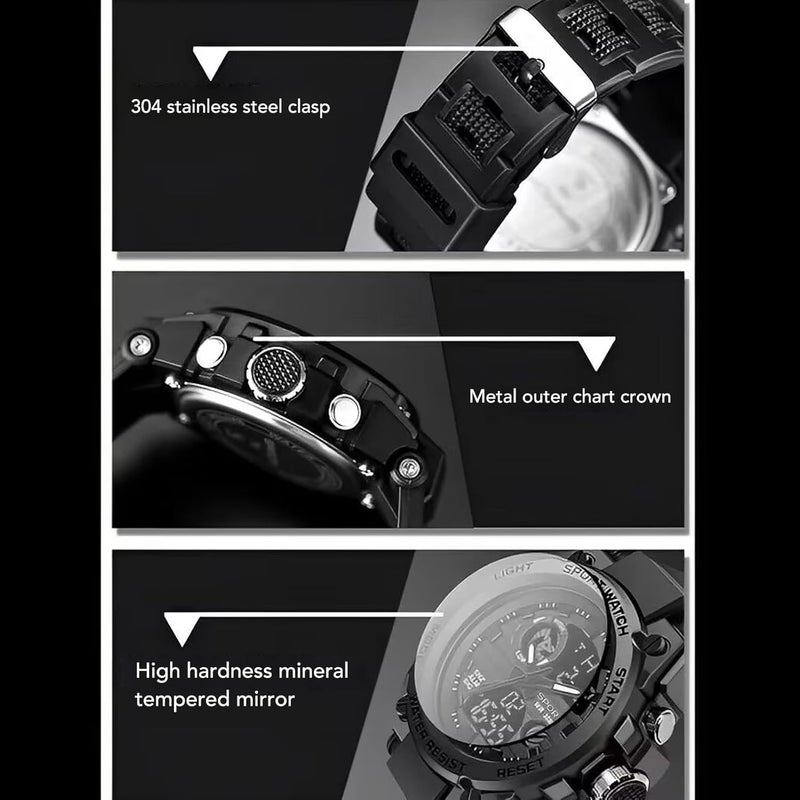 كلاراكو ساعة يد رجالية مقاومة للماء ومضيئة LED بتصميم أنيق ووظيفة الإضاءة الليلية - Image 2