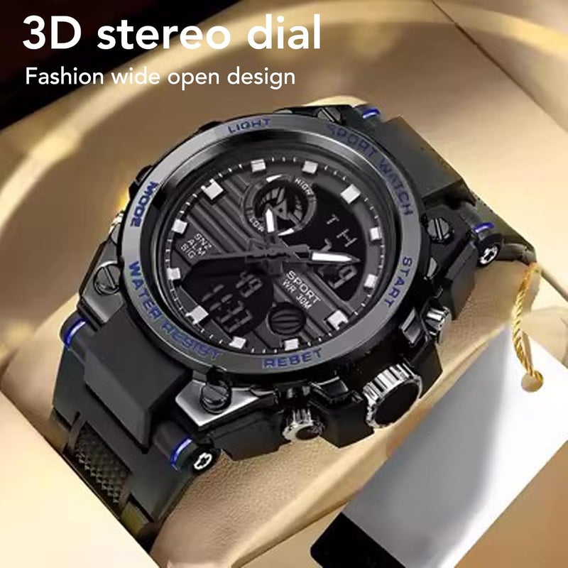 كلاراكو ساعة يد رجالية مقاومة للماء ومضيئة LED بتصميم أنيق ووظيفة الإضاءة الليلية - Image 3