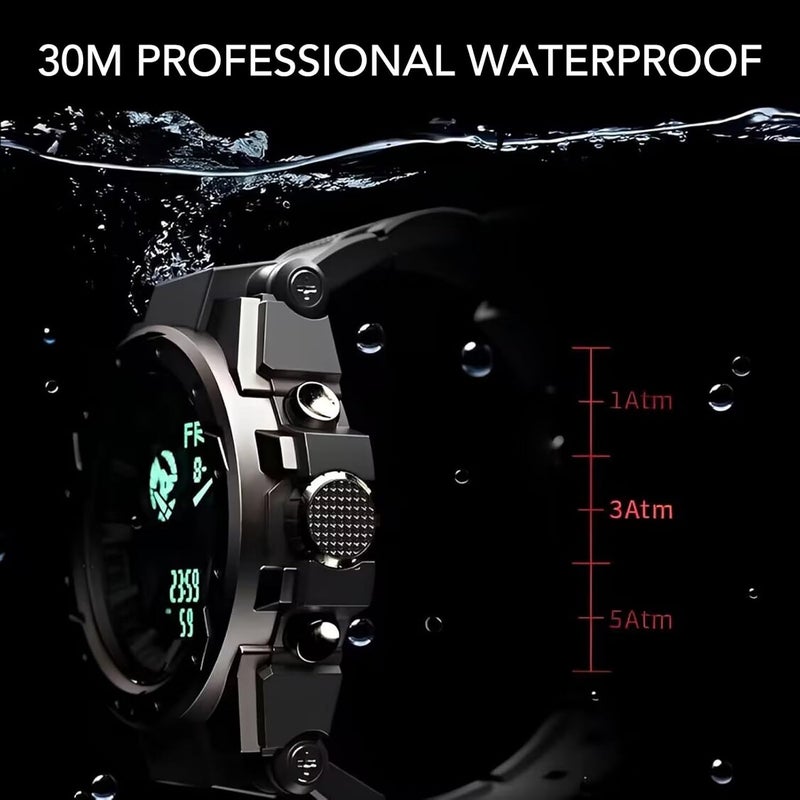 كلاراكو ساعة يد رجالية مقاومة للماء ومضيئة LED بتصميم أنيق ووظيفة الإضاءة الليلية - Image 5