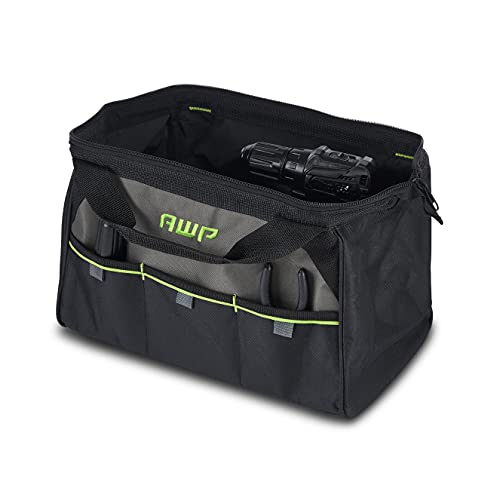 AWP Premium Tool Bag Durable Tool Tote Water-Resistant Organizer for Professionals and Contractors, Black, 15" | 1L-20015 - Image 4