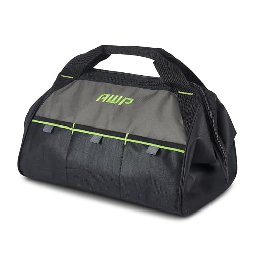 AWP Premium Tool Bag Durable Tool Tote Water-Resistant Organizer for Professionals and Contractors, Black, 15" | 1L-20015 - Image 1