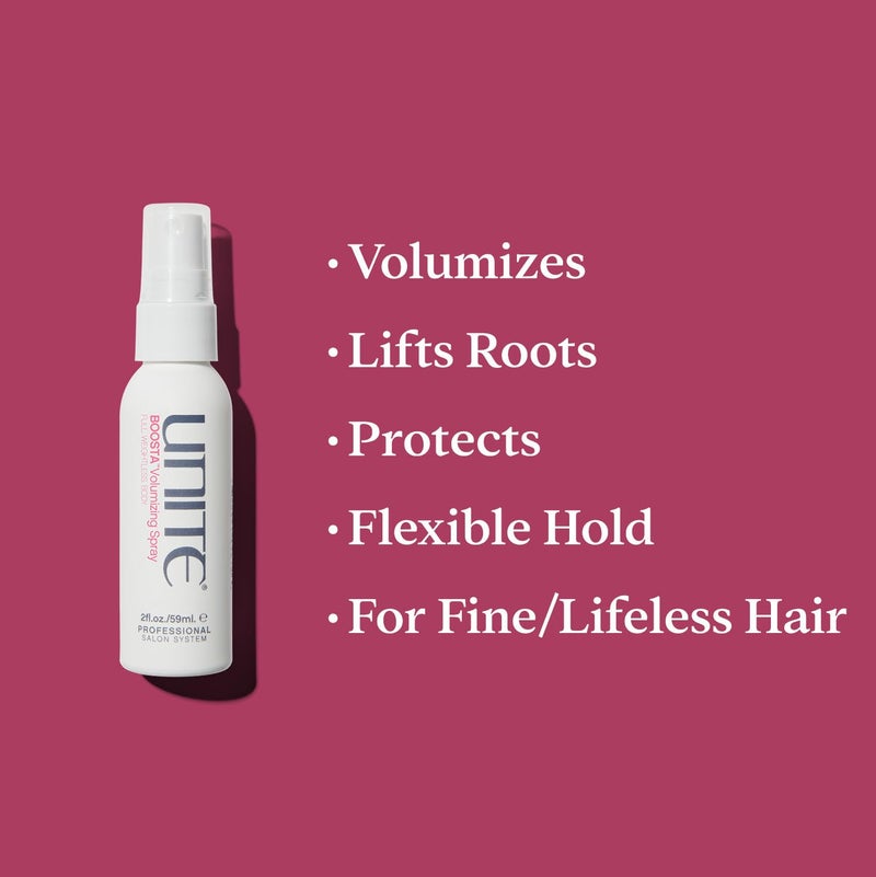 UNITE Hair - BOOSTA Volumizing Spray â€“ Weightless, Body-Boosting Texture & Lift for Fine Hair â€“ Adds Fullness, UV & Heat Protection, Paraben-Free, Vegan, 2 Fl Oz (Travel Size) - Image 2