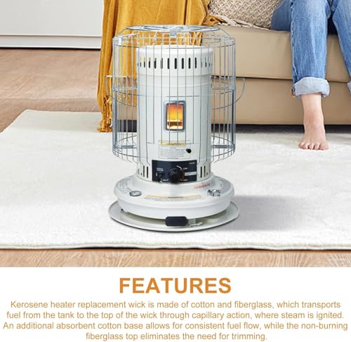 seork KW23MH-I Kerosene Heater Replacement Wick Fits for HeatMate HMC-23K and 2230 Series Replacement Wicks,White - Image 4