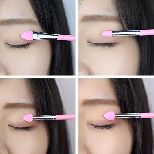 LORMAY 9 Pcs Silicone Makeup Brush Set: Applicator for Face Care, Eyeliner, Eyebrow, Eye Shadow, Lip Makeup and UV Epoxy Resin Crafts (Pink) - Image 3