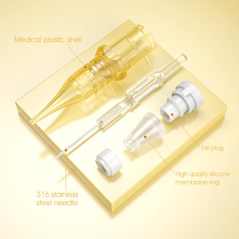 BIOMASER Tattoo Needles 1RL Tattoo Cartridge Needles Single Needle Tattoo Cartridges for Tattooing 20 Count Round Liner with Membrane for Rotary Tattoo Gun Pen Machine Tattoo Suppliesï¼ˆ1201RL) - Image 5