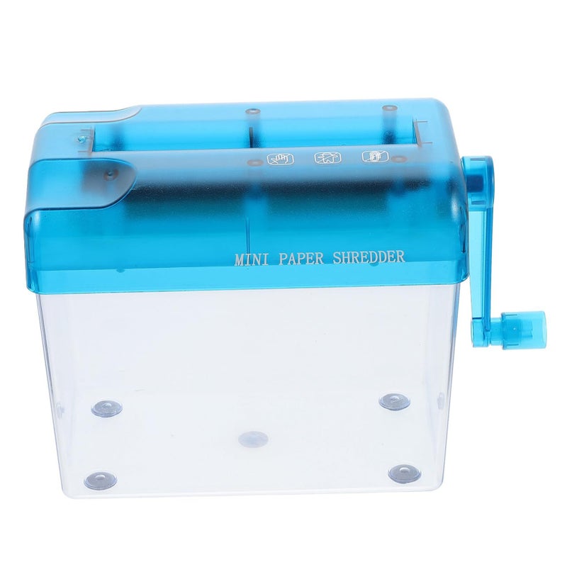 Blue Portable Mini Paper Shredder For Home Office Bills Documents - Image 2