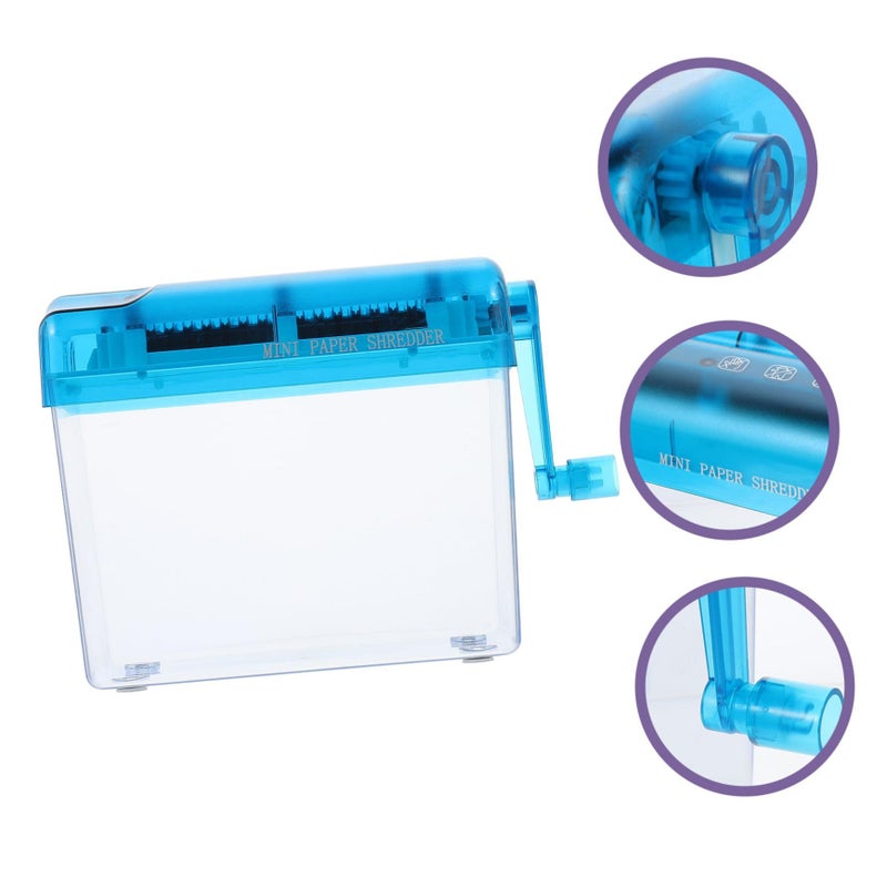 Blue Portable Mini Paper Shredder For Home Office Bills Documents - Image 3