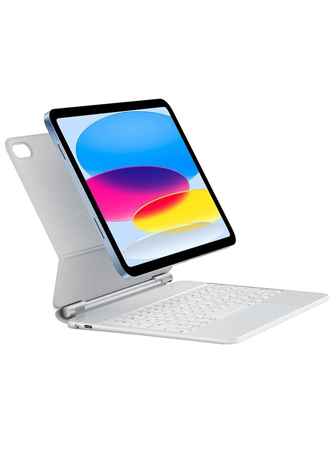 TUNKE Arabic and English Magic Keyboard for iPad 11th 11 inch(A16) 2025/iPad 10th 10.9 inch 2022 with Magnetic Back Cover Smart Trackpad Backlit Keyboard Case  - Image 4