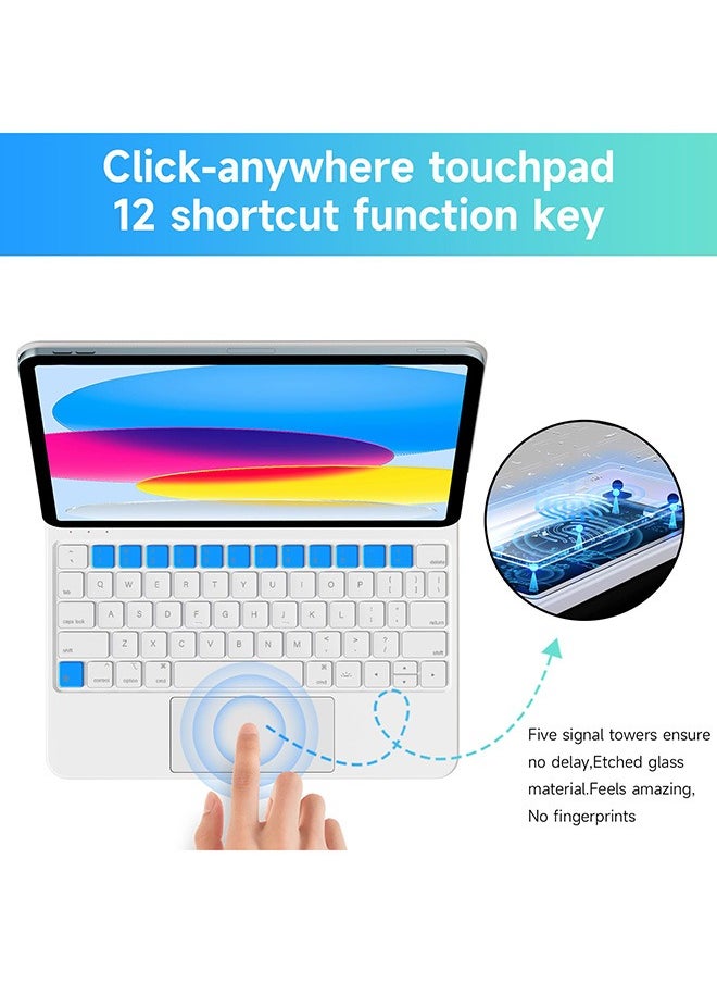 TUNKE Arabic and English Magic Keyboard for iPad 11th 11 inch(A16) 2025/iPad 10th 10.9 inch 2022 with Magnetic Back Cover Smart Trackpad Backlit Keyboard Case  - Image 5