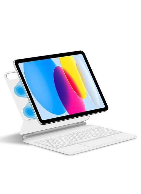 Arabic and English Magic Keyboard for iPad 11th 11 inch(A16) 2025/iPad 10th 10.9 inch 2022 with Magnetic Back Cover Smart Trackpad Backlit Keyboard Case