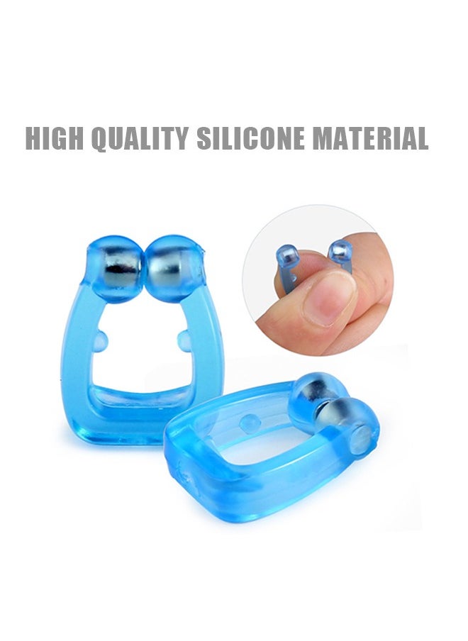 Generic - 4 Pcs Anti Snore Devices, Silicone Magnetic Anti Snoring Nose Clip, Magnetic Nasal Dilator Ease Breathing Comfortable Sleeping for Men or Women (Blue) - Image 1