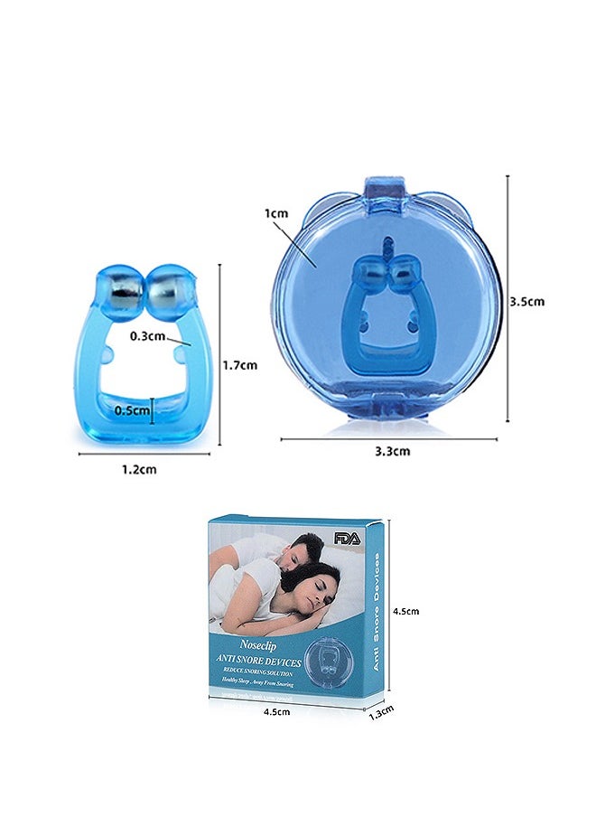 Generic - 4 Pcs Anti Snore Devices, Silicone Magnetic Anti Snoring Nose Clip, Magnetic Nasal Dilator Ease Breathing Comfortable Sleeping for Men or Women (Blue) - Image 1