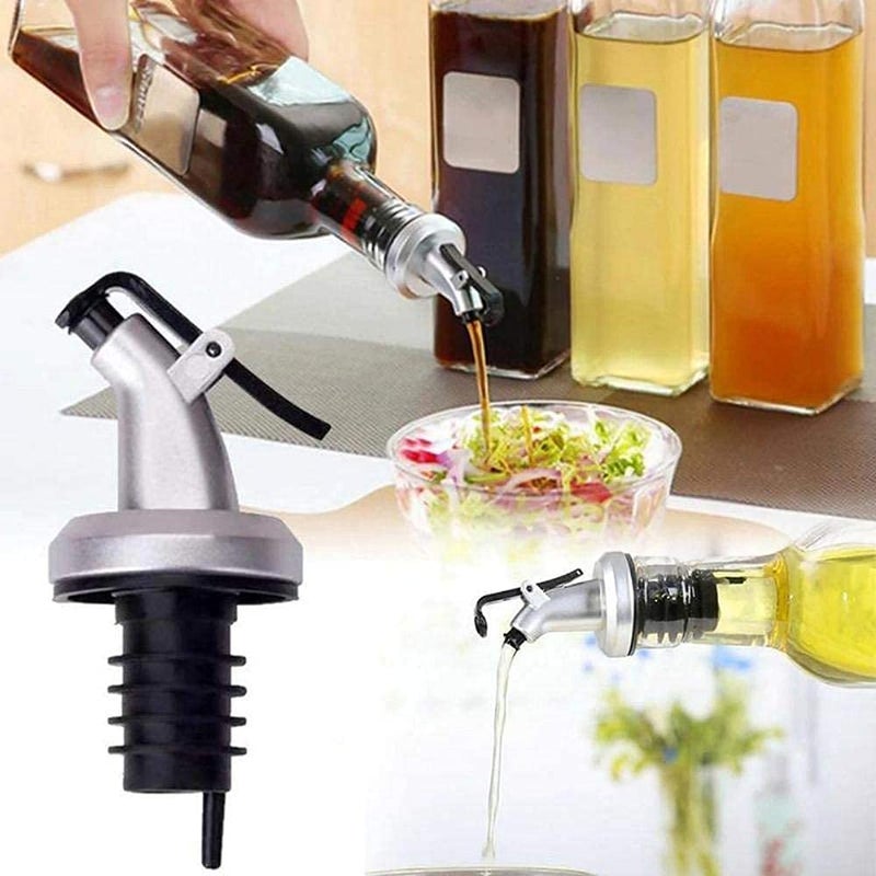 KIDINGTON Lass Oil Dispenser Bottle for Kitchen Stainless Steel LeakProof Cork Transparent Oil Pourer and Holder 500ml Combo Pack of 2 - Image 5