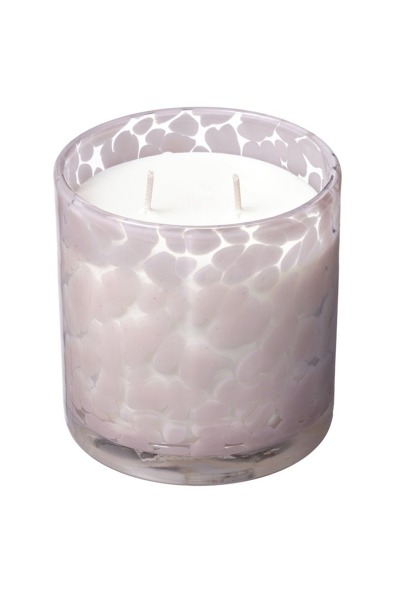 Scented candle in glass, 2 wicks, Jasmine/light pink, 50 hr - Image 1