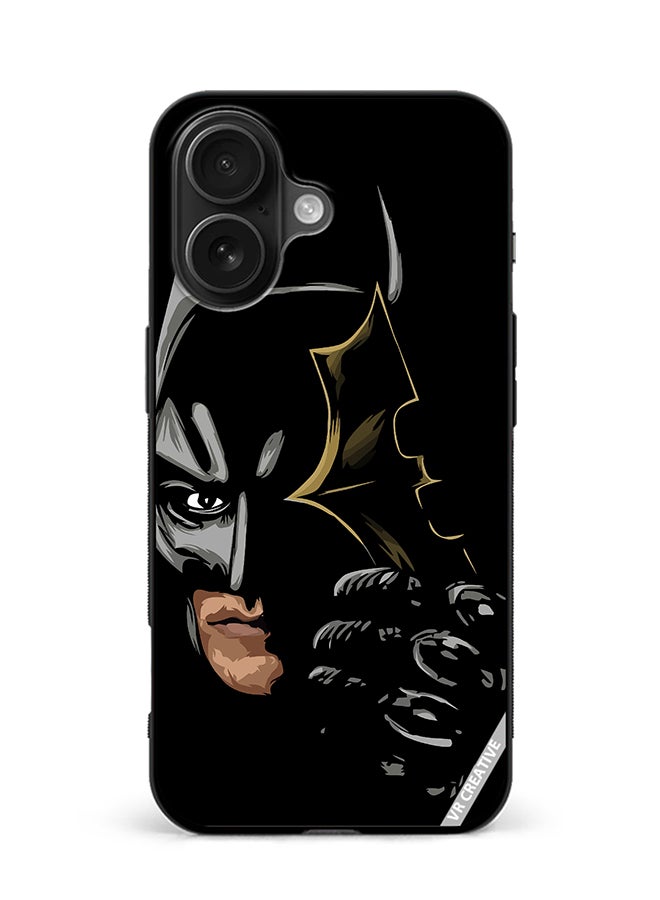 غطاء حماية لجهاز آبل آيفون 16 بلس بتصميم باتمان الأسود متعدد الألوان