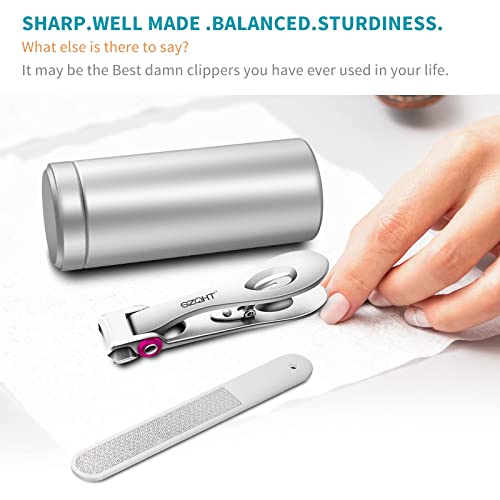 SZQHT Fingernail Clippers,Nail Clippers for Tough Fingernails or Thick Toenails,Heavy Duty Stainless Steel Nail Cutters,Toenail Clippers for Elder,Men, Seniors, Adults(Silver) - Image 3