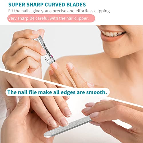 SZQHT Fingernail Clippers,Nail Clippers for Tough Fingernails or Thick Toenails,Heavy Duty Stainless Steel Nail Cutters,Toenail Clippers for Elder,Men, Seniors, Adults(Silver) - Image 2