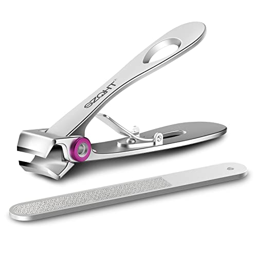 SZQHT Fingernail Clippers,Nail Clippers for Tough Fingernails or Thick Toenails,Heavy Duty Stainless Steel Nail Cutters,Toenail Clippers for Elder,Men, Seniors, Adults(Silver) - Image 1
