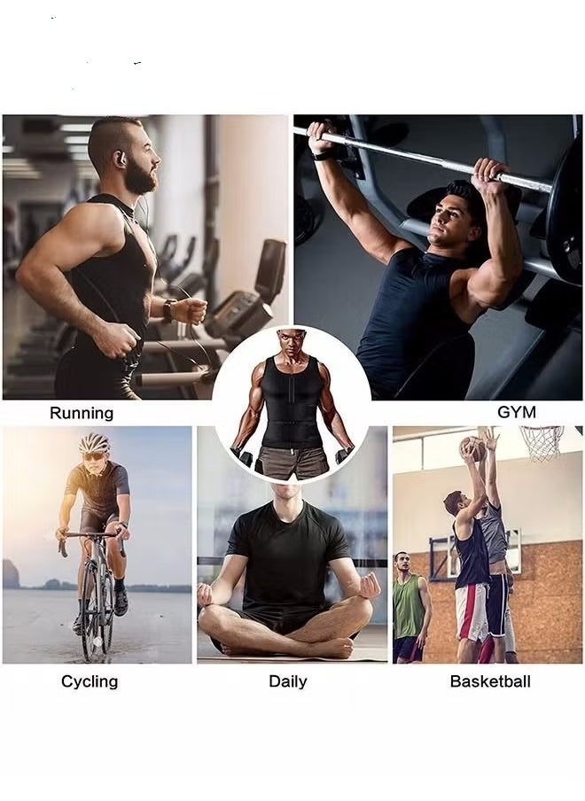 Generic - Men Body Shaper Waist Trainer Belt Your Belly Sweat Vest Slimming Underwear Weight Loss Shirt Fat Burner Workout Tank Tops(L) - Image 1