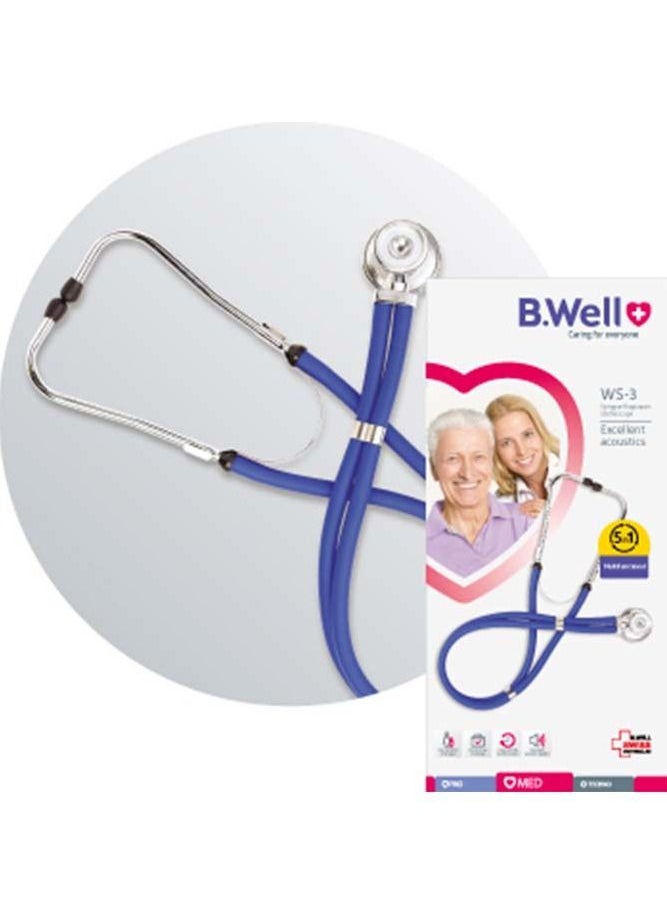 B.Well Swiss سماعة الطبيب الاحترافية WS-3 من نوع سبراغ رابابورت باللون الأزرق  - Image 1