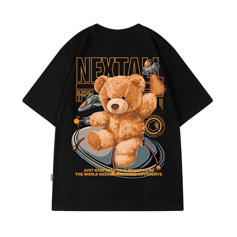Summer New National Fashion Casual T-shirt Men's Fashionable Instagram Style Short-sleeved Fashionable Brand Loose plus size Half-length Sleeve - Image 5