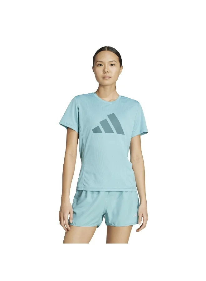 Adidas Adidas Run It Tee Turquoise T-Shirt (Short Sleeve) T-Shirts For Women