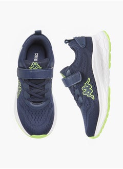 Kappa Boys' Logo Detail Sports Shoes with Hook and Loop Closure  - Image 1