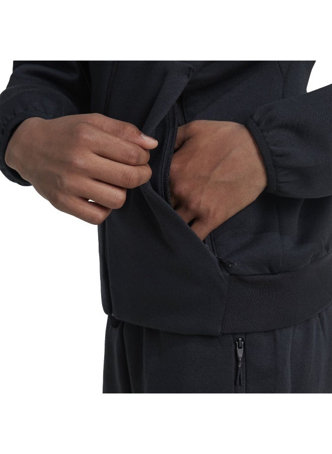 Adidas J Z.N.E.Fz Black Hooded Track Top Track Tops For Kids - Image 3