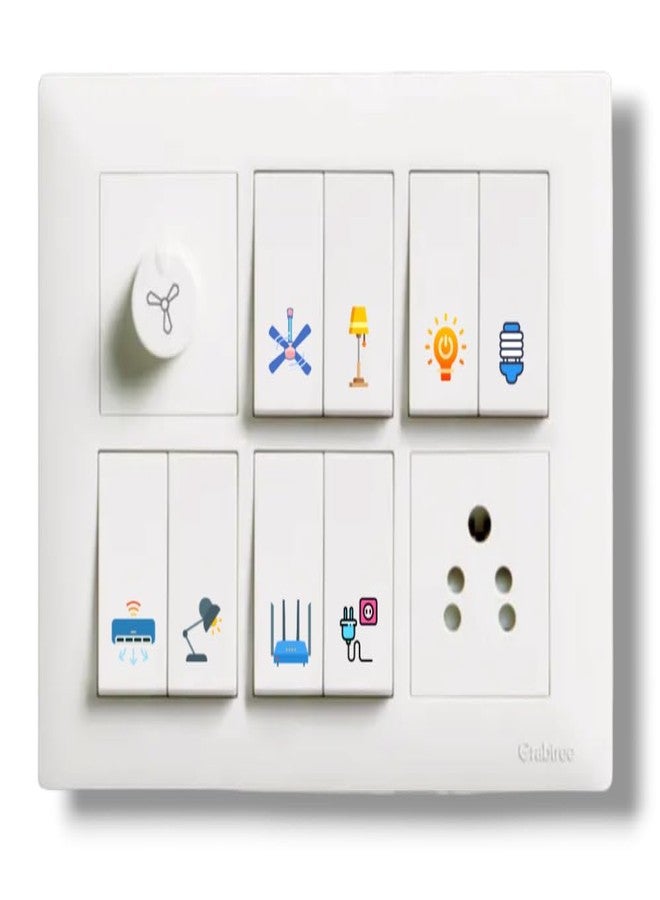 COMPUTER BAZAR Switch id Sticker Vinyl Labels Clear - Easily Locate The Right Switch! | Switchboard Labels | 42 Different Home Appliences (320 Sticker Labels, 42 Different Home Applience) - Image 1