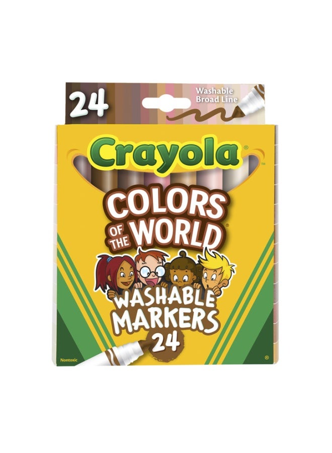 Crayola أقلام تلوين ألوان العالم قابلة للغسل عبوة من 24 - Image 2