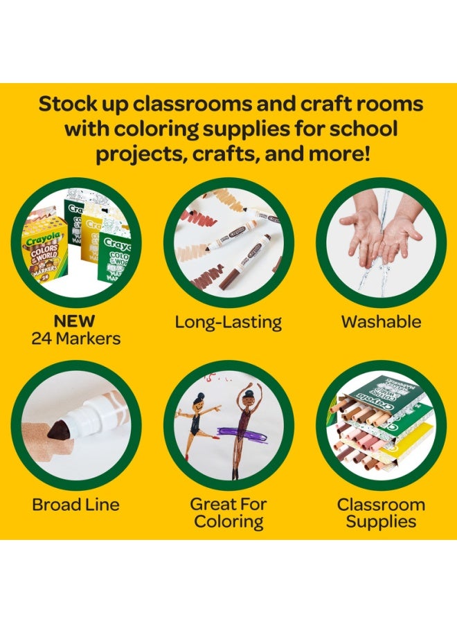 Crayola أقلام تلوين ألوان العالم قابلة للغسل عبوة من 24 - Image 5