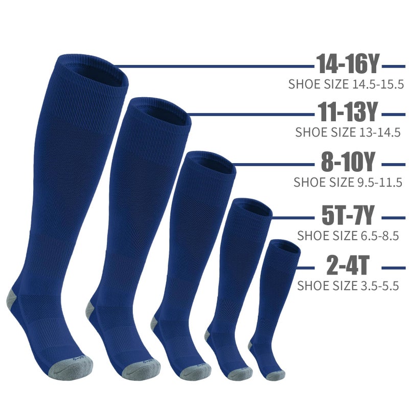 QBK Toddler Baseball Socks And Belt Youth Softball Tee Ball Combo Set for Boy Girl (2 Pairs of Socks & 1 Belt) Royal Blue 5-7T - Image 4