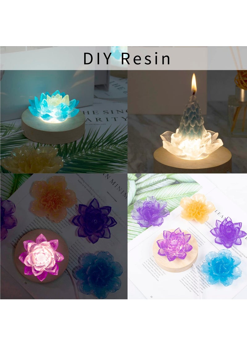 KASTWAVE - 8PCS 3D Flower Silicone Mold Set for Resin and Candle Making - Includes Rose, Peony, and Bloom Designs, Ideal for Fondant, Chocolate, Soap, Epoxy Casting, and Polymer Clay Crafts - Image 1