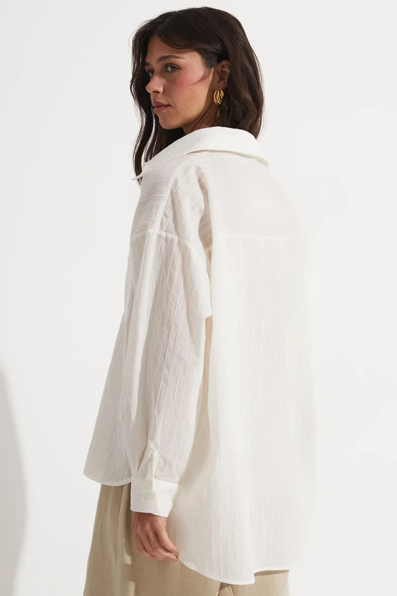 جون Cotton Blend Pocket Detail Shirt