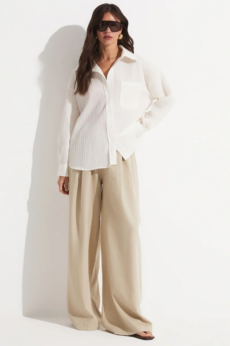 جون Cotton Blend Pocket Detail Shirt