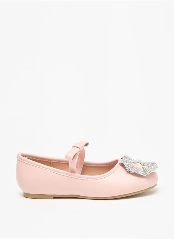 جونيورز Girls Embellished Round Toe Slip-On Ballerina Shoes