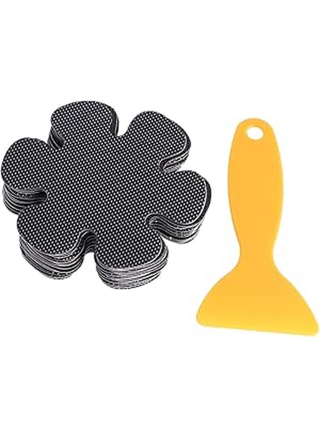 20pcs Black Non Slip Flower Bathroom Stickers Adhesive Decals for Tubs Showers - Image 1