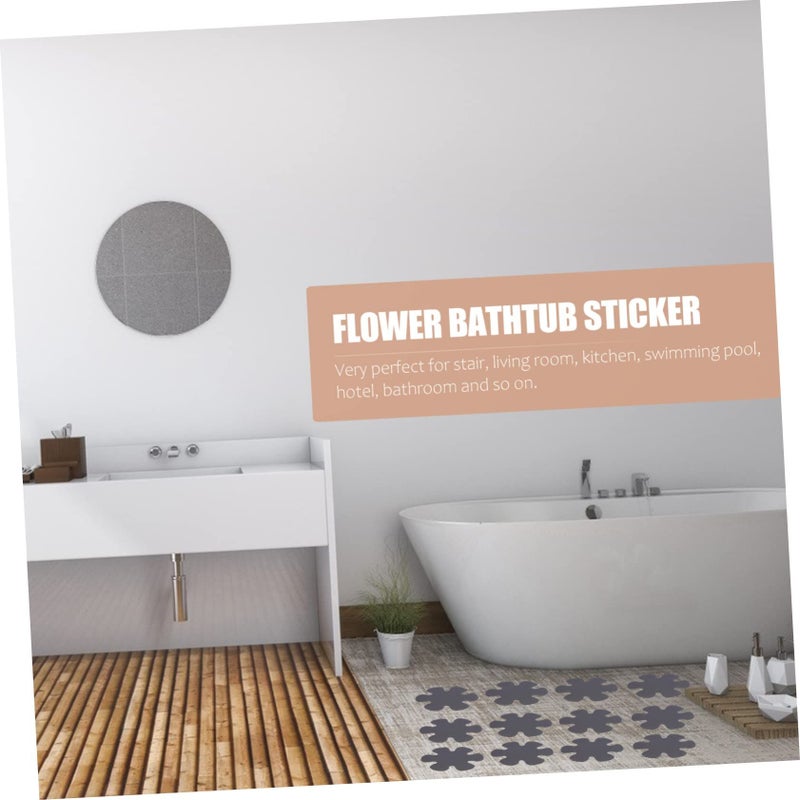 20pcs Black Non Slip Flower Bathroom Stickers Adhesive Decals for Tubs Showers - Image 4