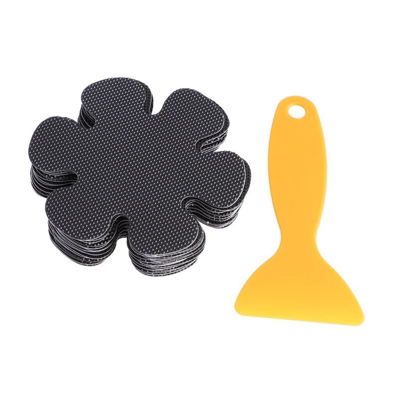 20pcs Black Non Slip Flower Bathroom Stickers Adhesive Decals for Tubs Showers - Image 2