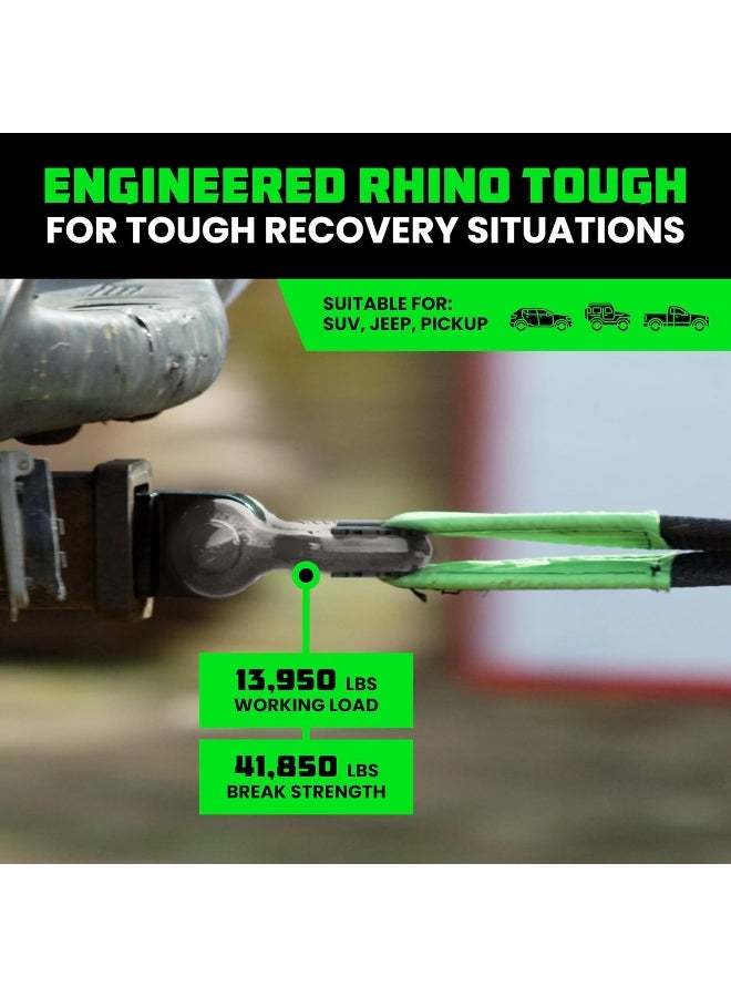 Rhino USA Shackle Hitch Receiver (Fits 2" Receivers) Best Towing Accessories For Trucks, Jeep, Toyota & More - Connect Your Rhino Tow Strap For Vehicle Recovery, Mounts To 2" Receiver Hitches (Gray) - Image 3