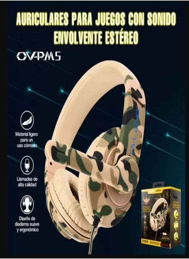 OVLENG - Usb Gaming Headset With Noise Canceling Microphone Compatible With Pc Ov-PM5 Medium Wired - Image 1