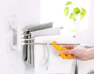 ZINZA Stainless Steel 4 Bar Towel Rack for Bathroom |Towel Holder for Kitchen |Towel Hanger Stand for Wash Basin - Image 1