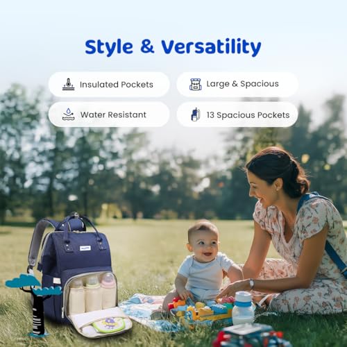 Bumtum Baby Multifunctional Diaper Bag for Mothers | Spacious Waterproof Backpack with Multiple Pockets to Easily Organise Baby Essentials Diaper Backpack (Green) - Image 3