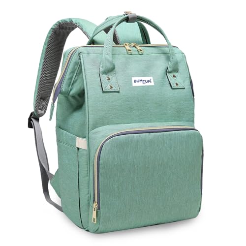 Bumtum Baby Multifunctional Diaper Bag for Mothers | Spacious Waterproof Backpack with Multiple Pockets to Easily Organise Baby Essentials Diaper Backpack (Green) - Image 1