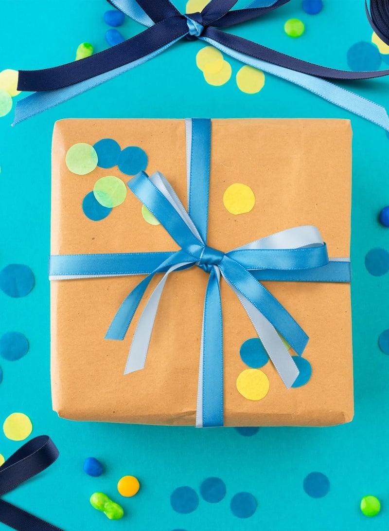 Bukela 6pcs Blue Satin Ribbon 3/8 Inch 60Yds Navy Blue Royal Blue Light Blue Ribbon Assorted Solid Color Thin Double Faced Satin Ribbon for Flower Bouquet Wedding Invitation Crafts Gift Wrapping Hair Bows - Image 3