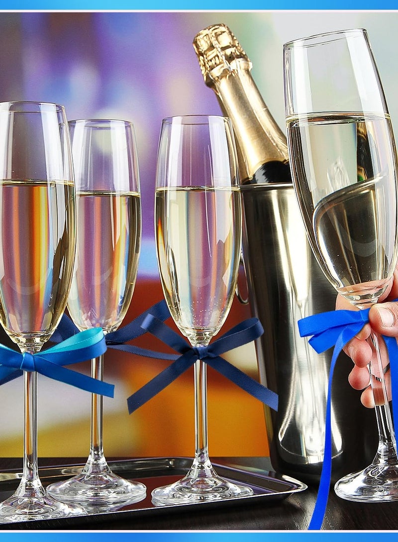 Bukela 6pcs Blue Satin Ribbon 3/8 Inch 60Yds Navy Blue Royal Blue Light Blue Ribbon Assorted Solid Color Thin Double Faced Satin Ribbon for Flower Bouquet Wedding Invitation Crafts Gift Wrapping Hair Bows - Image 5