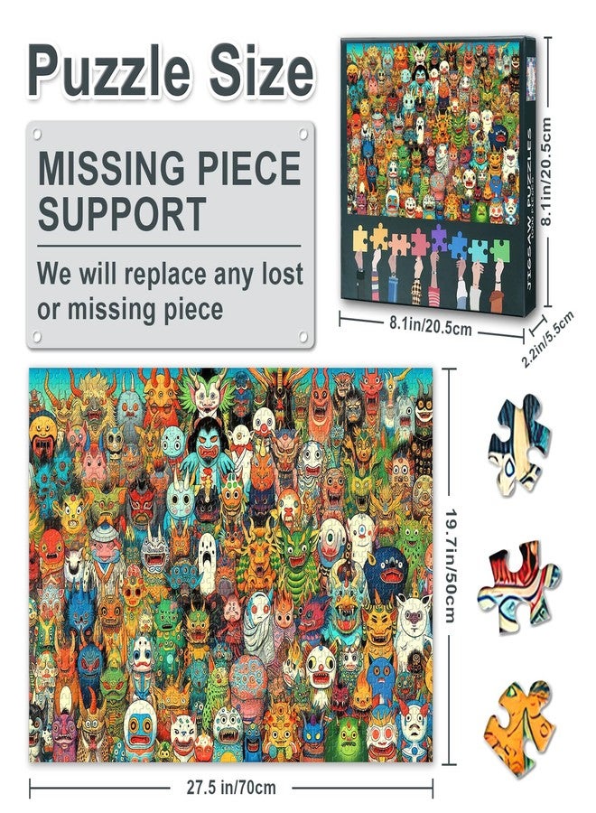 Rebotipy 1000-Piece Japanese Monster Jigsaw Puzzle - Yokai, Folklore Creatures, and Mythical Beings in Manga-Style Comic Art - Detailed Puzzle for Adults, Anime Fans, and Collectors 50x70cm - Image 3